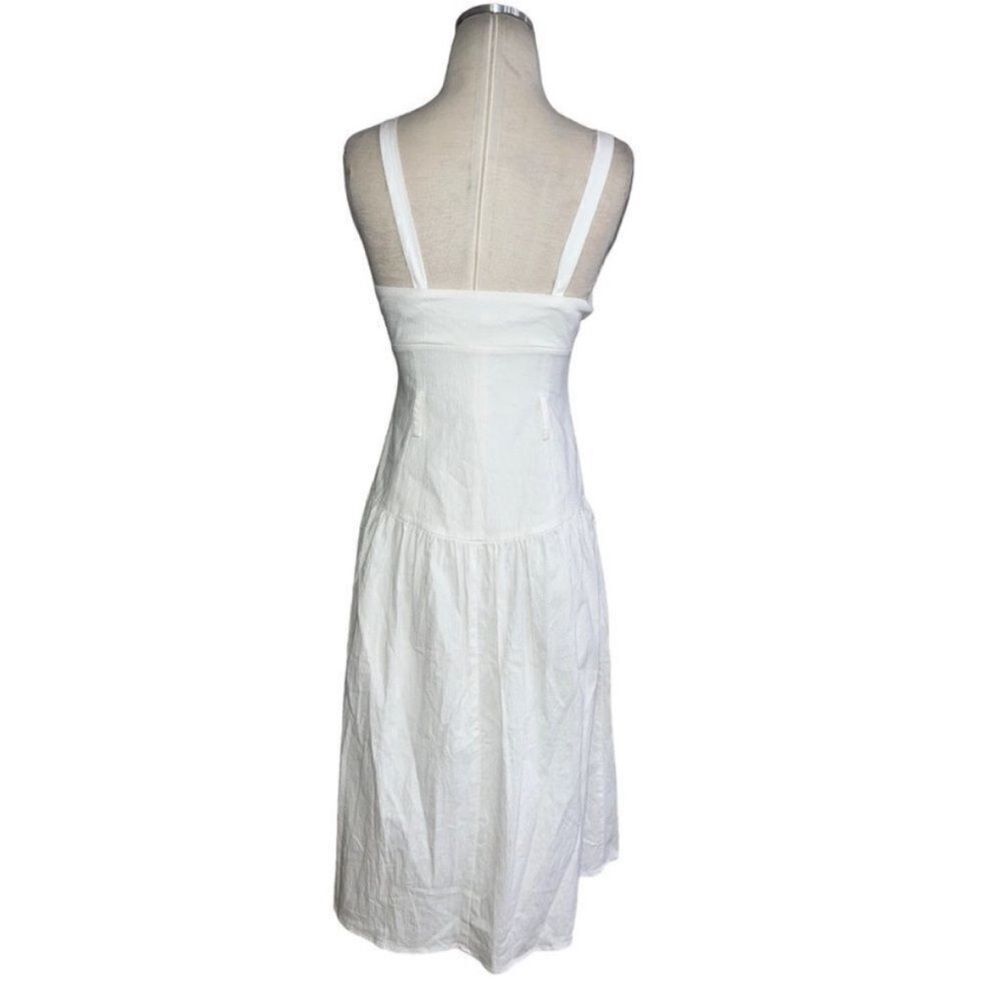 REISS NWT Vita Button Through Midi Sundress White… - image 10